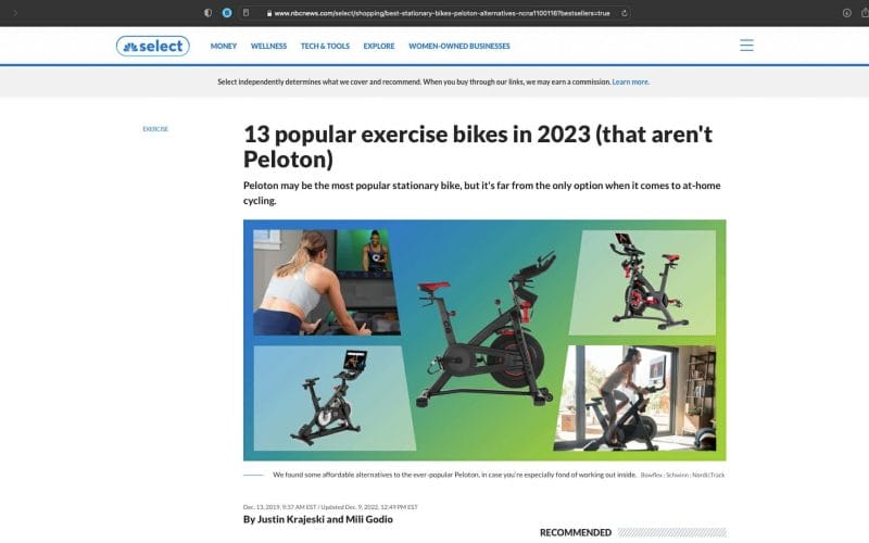Press: 13 popular exercise bikes in 2023 (that aren’t Peloton) feat. Zach Moxham