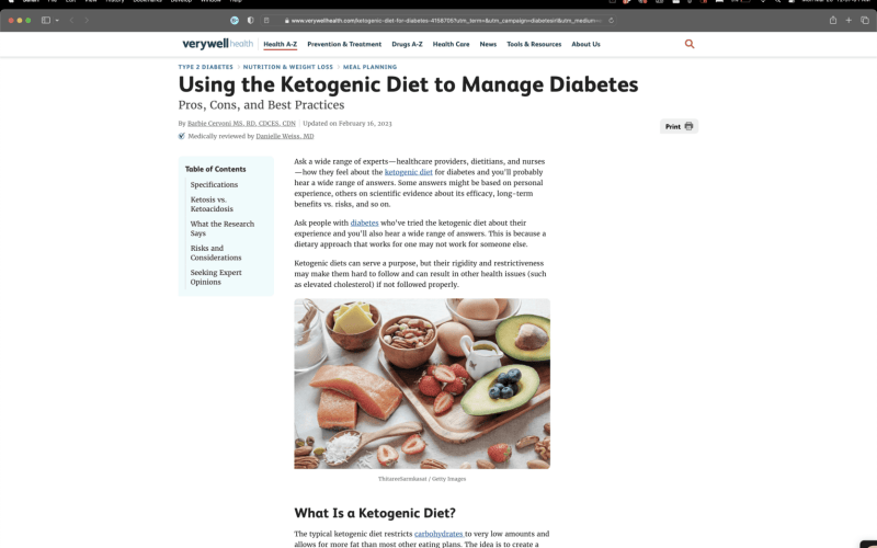 Press: VeryWellHealth featuring Sarah Currie – Using the Ketogenic Diet to Manage Diabetes Pros, Cons, and Best Practices